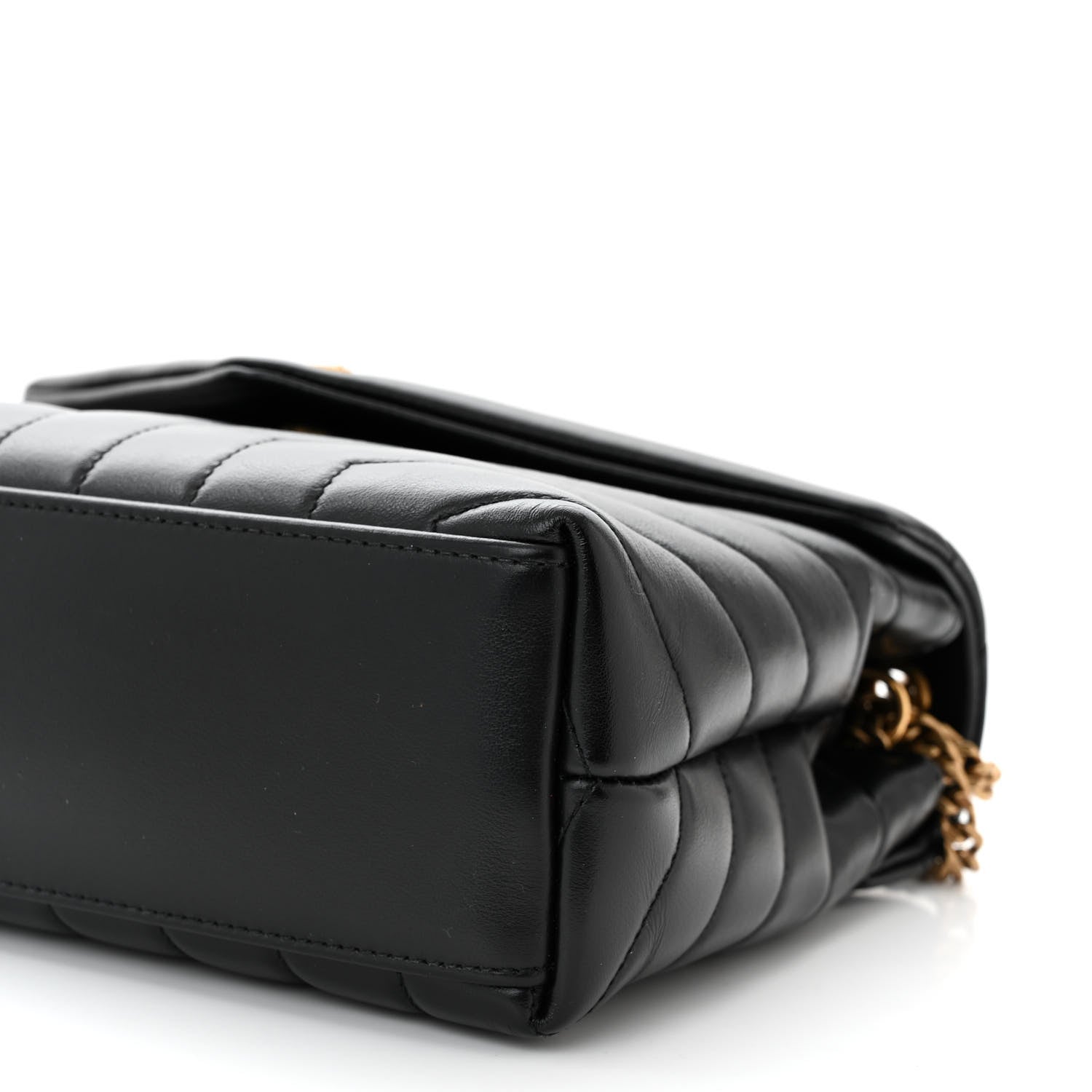 Saint Laurent Calfskin Y Quilted Monogram Small Loulou Chain Satchel Black 10 of 11
