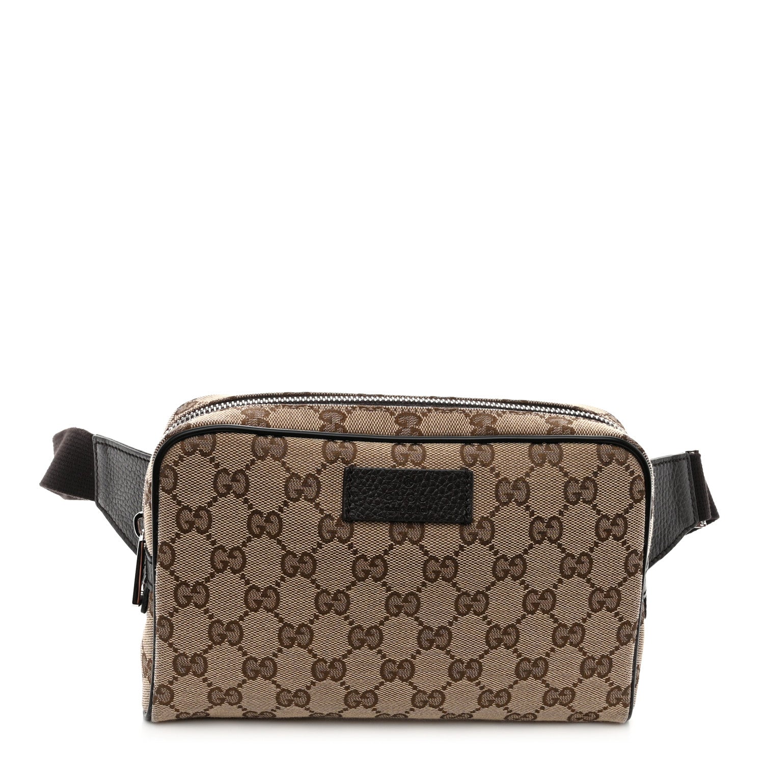 Gucci Monogram Dollar Calfskin Belt Bag Beige Ebony Testa di Moro Marrone Scuro 1 of 11