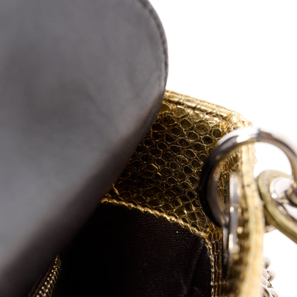 Christian Dior Metallic Snakeskin Mini Lady Dior Gold 11 of 14