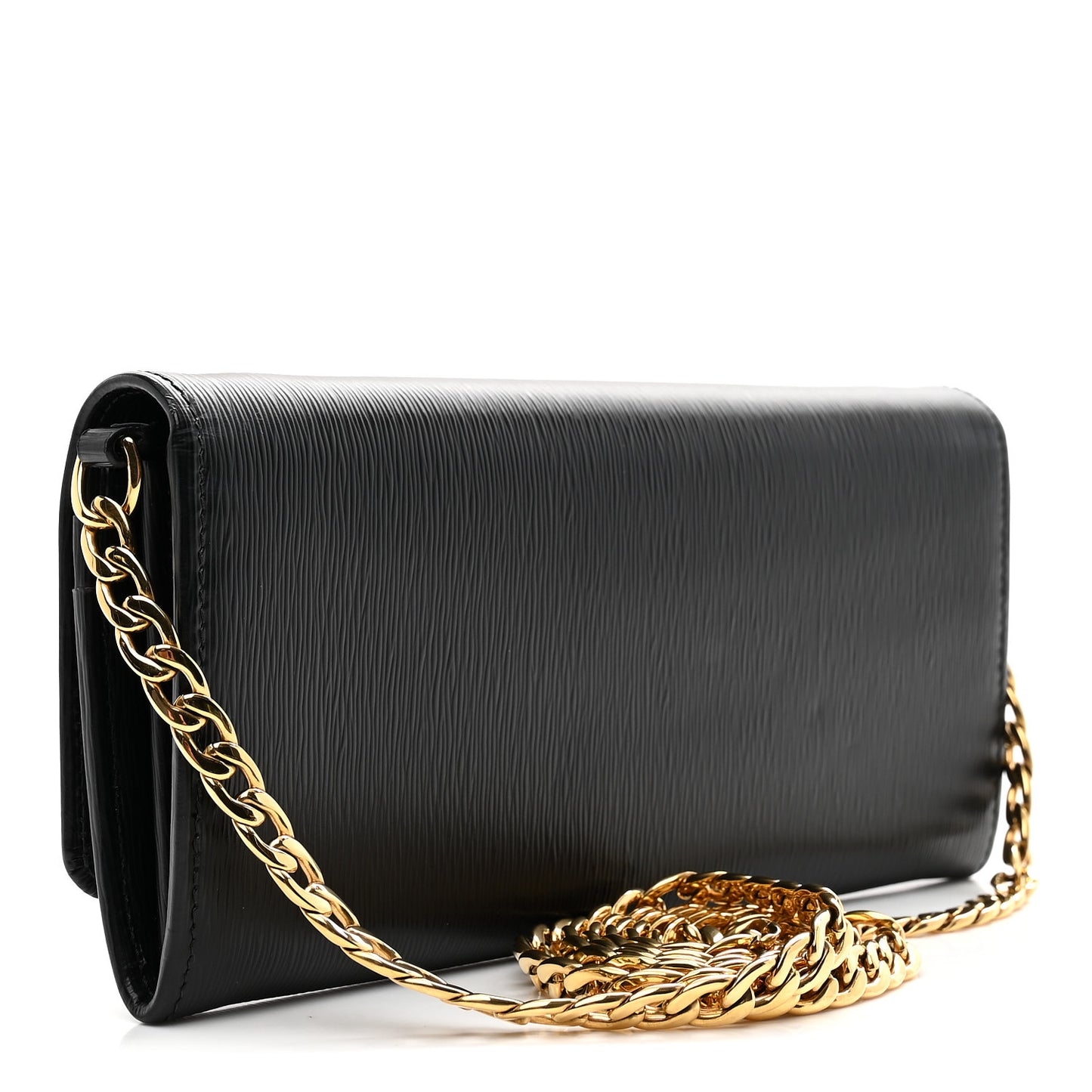 Vitello Move Metal Oro Chain Wallet Black