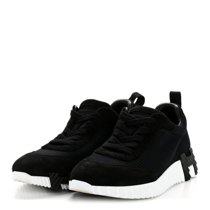 Hermes Air Mesh Suede Goatskin Bouncing Sneakers 36.5 Black 4 of 9