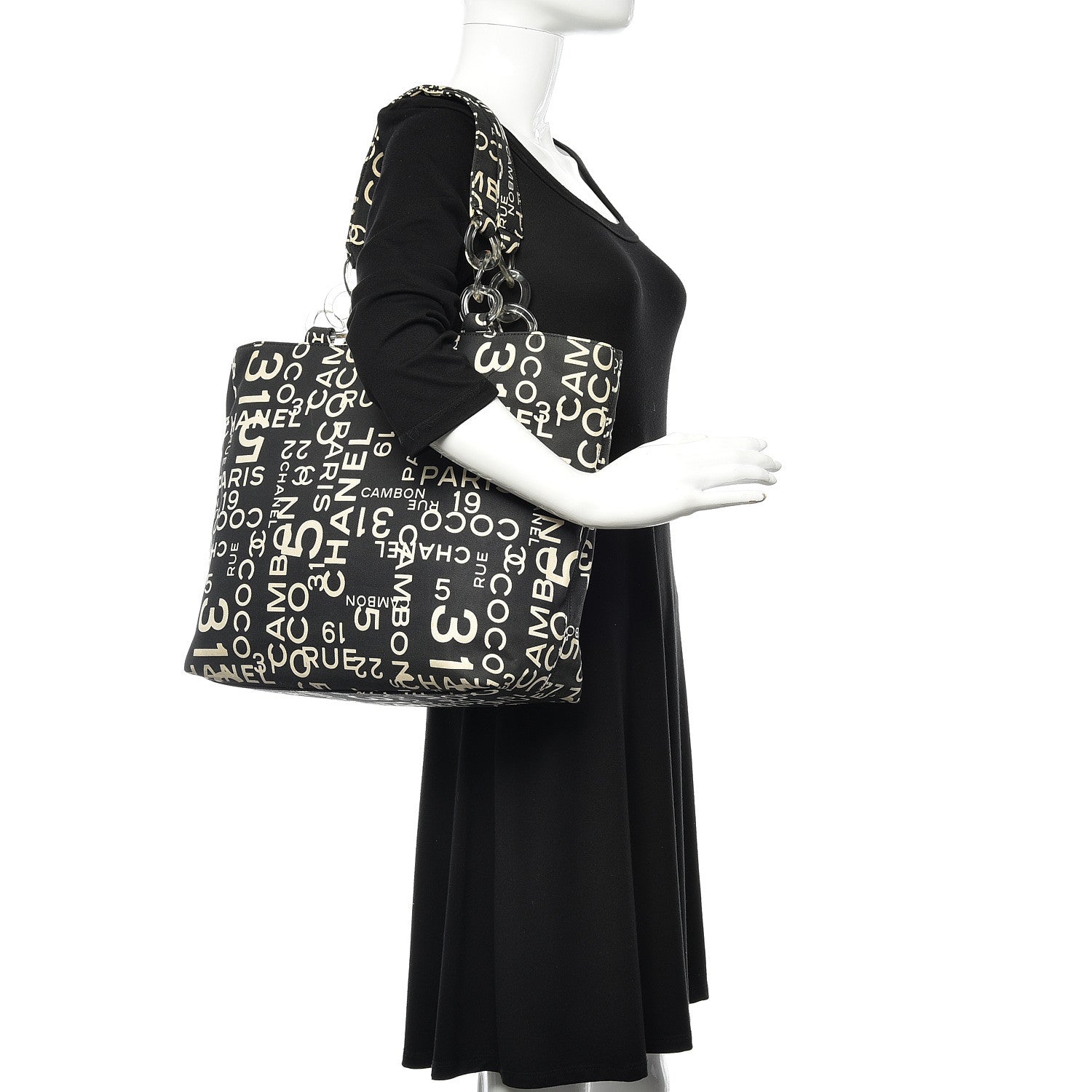 Chanel Canvas 31 Rue Cambon Beach Tote Black 2 of 14