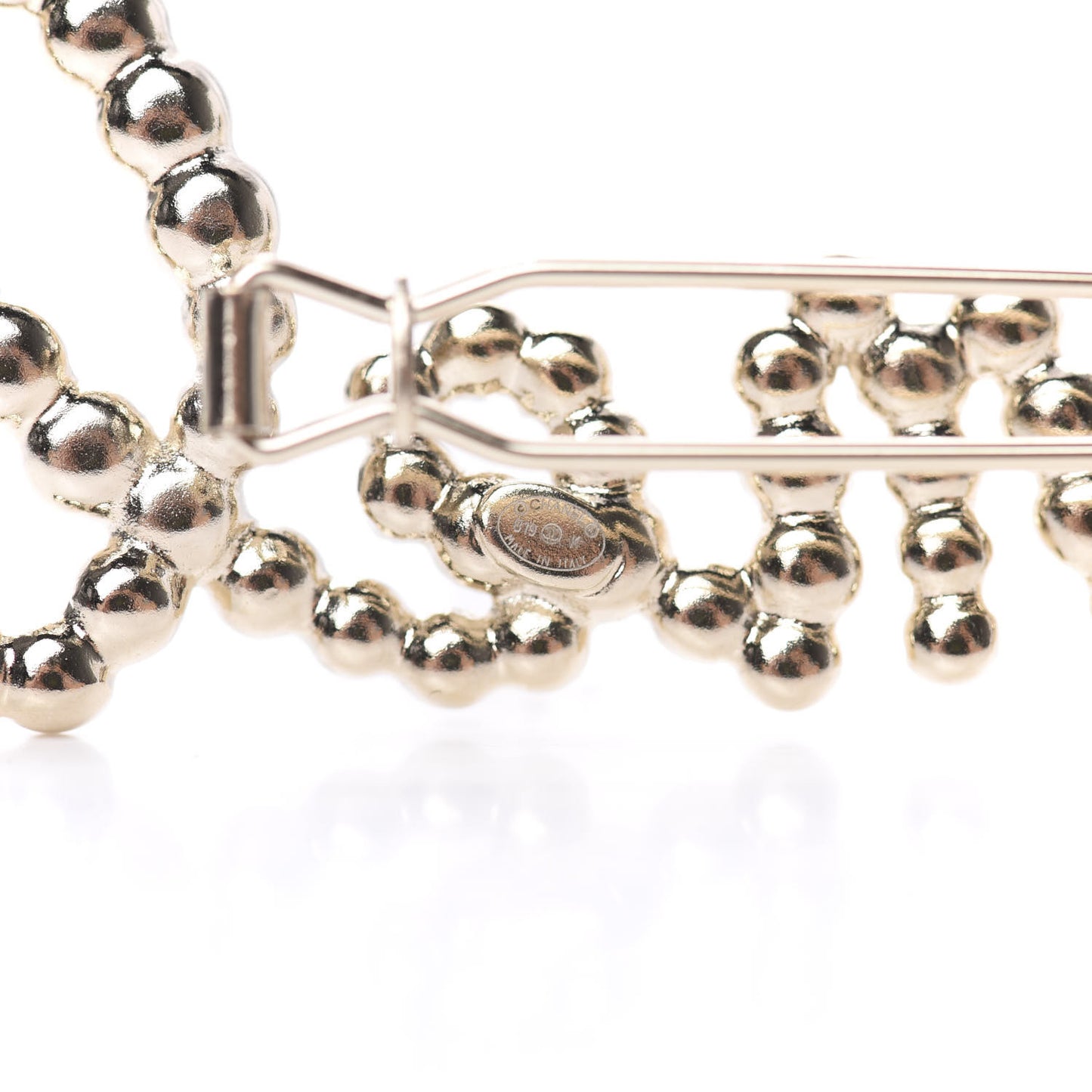 Metal Glass Swirling Pearls Hair Clip Gold