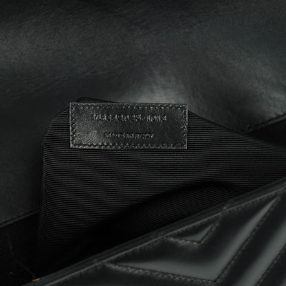 Saint Laurent Smooth Calfskin Matelasse Large Classic Monogram Satchel Black 8 of 8