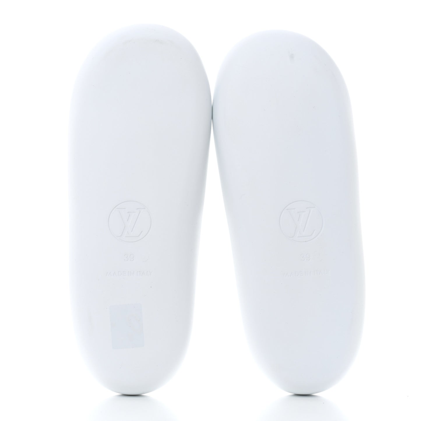 Rubber Monogram Embossed Sunbath Flat Mule 39 White