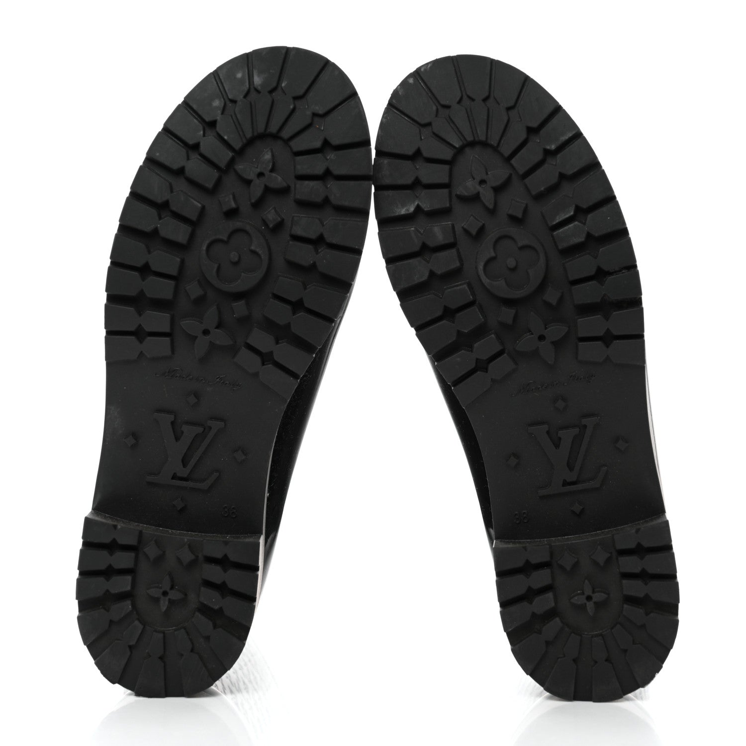 Louis Vuitton Rubber Embossed Monogram Splash Rain Boots 38 Black 5 of 7