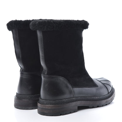 Chanel Calfskin Suede CC Ankle Snow Boots 39.5 Black 4 of 10
