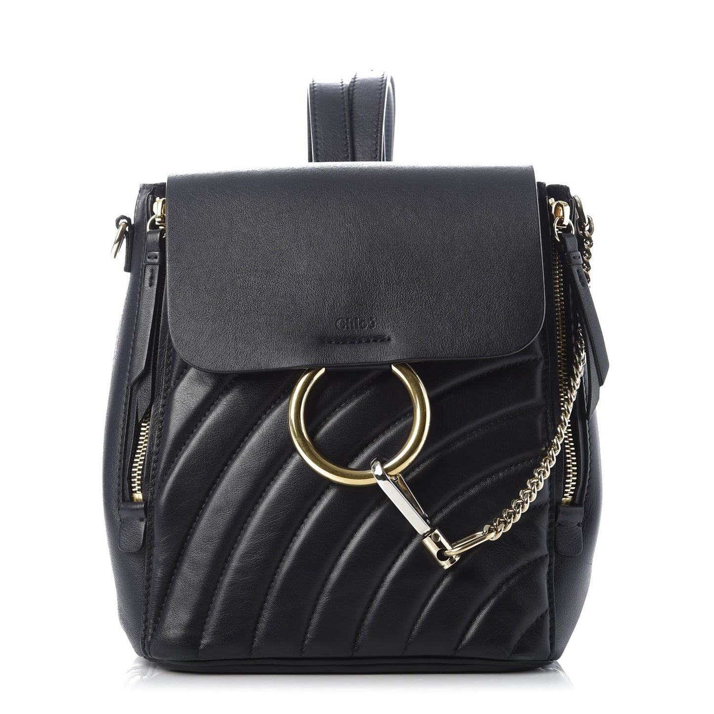 Calfskin Quilted Medium Faye Backpack Full Blue