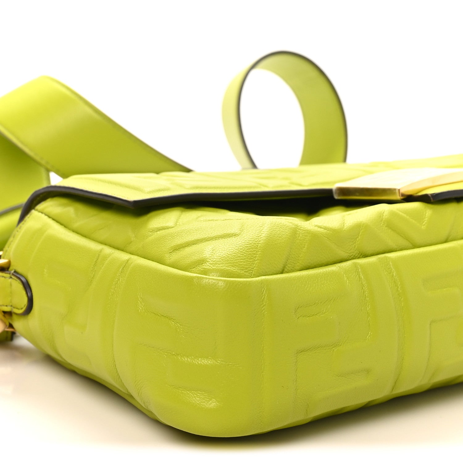 Fendi Nappa FF 1974 Embossed Baguette Wasabi 9 of 10
