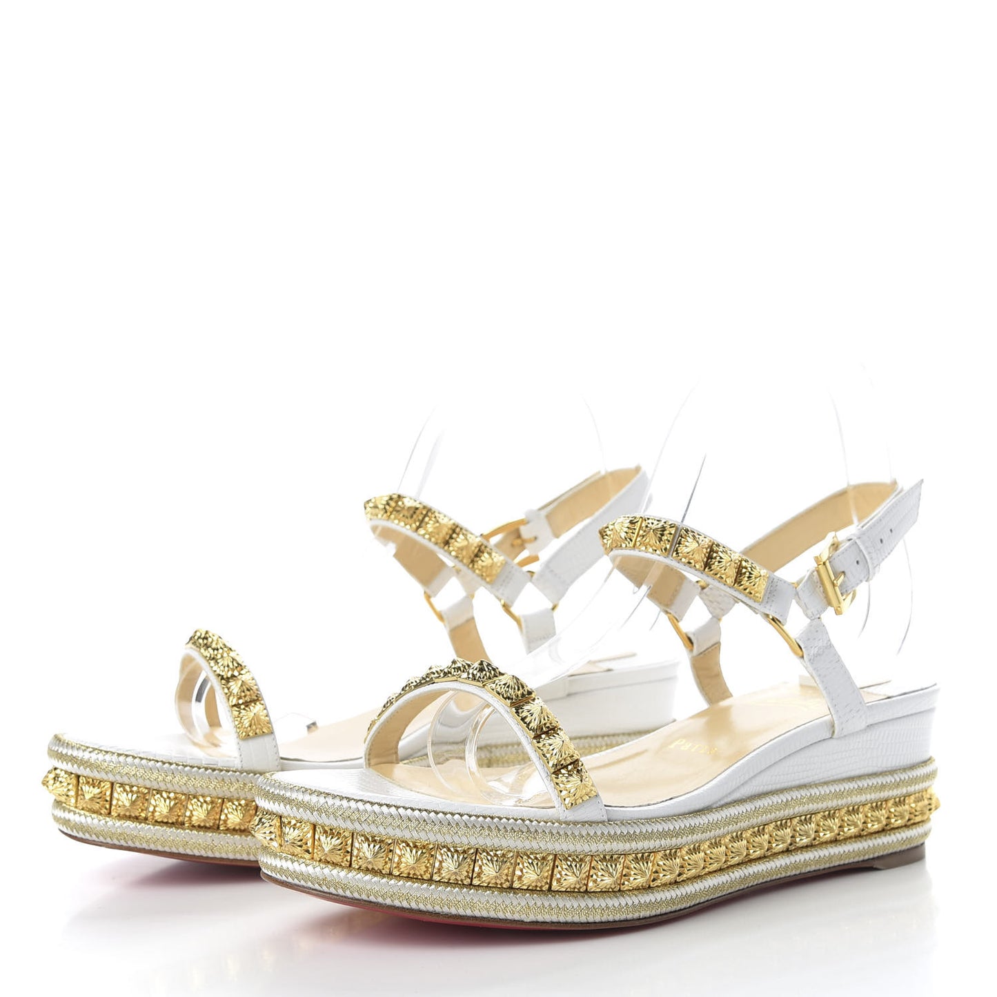 Calfskin Zarli Pyraclou 60 Platform Sandals 40 White