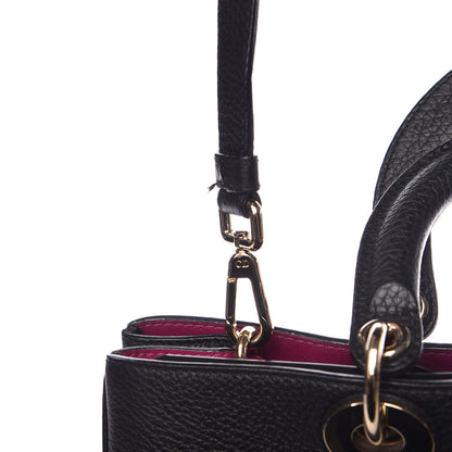 Christian Dior Bullcalf Medium Diorissimo Tote Black Rose Indien 13 of 15