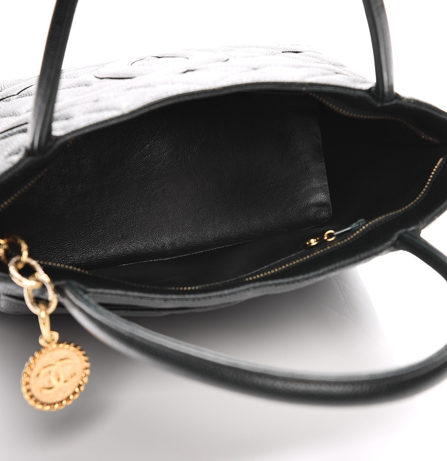 Chanel Caviar Quilted Medallion Tote Dark Green 5 of 8