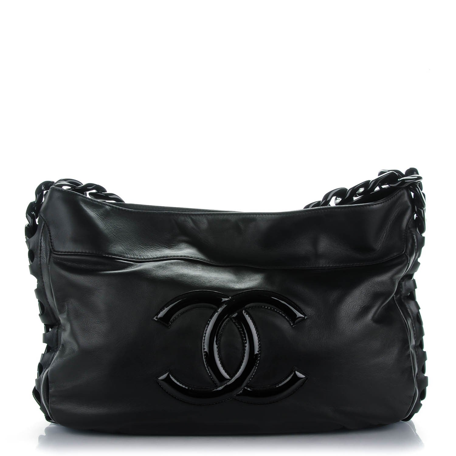 Chanel Calfskin Modern Chain Rhodoid Hobo Black 1 of 7