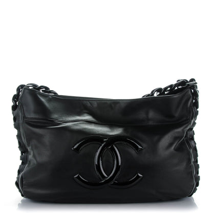Chanel Calfskin Modern Chain Rhodoid Hobo Black 1 of 7