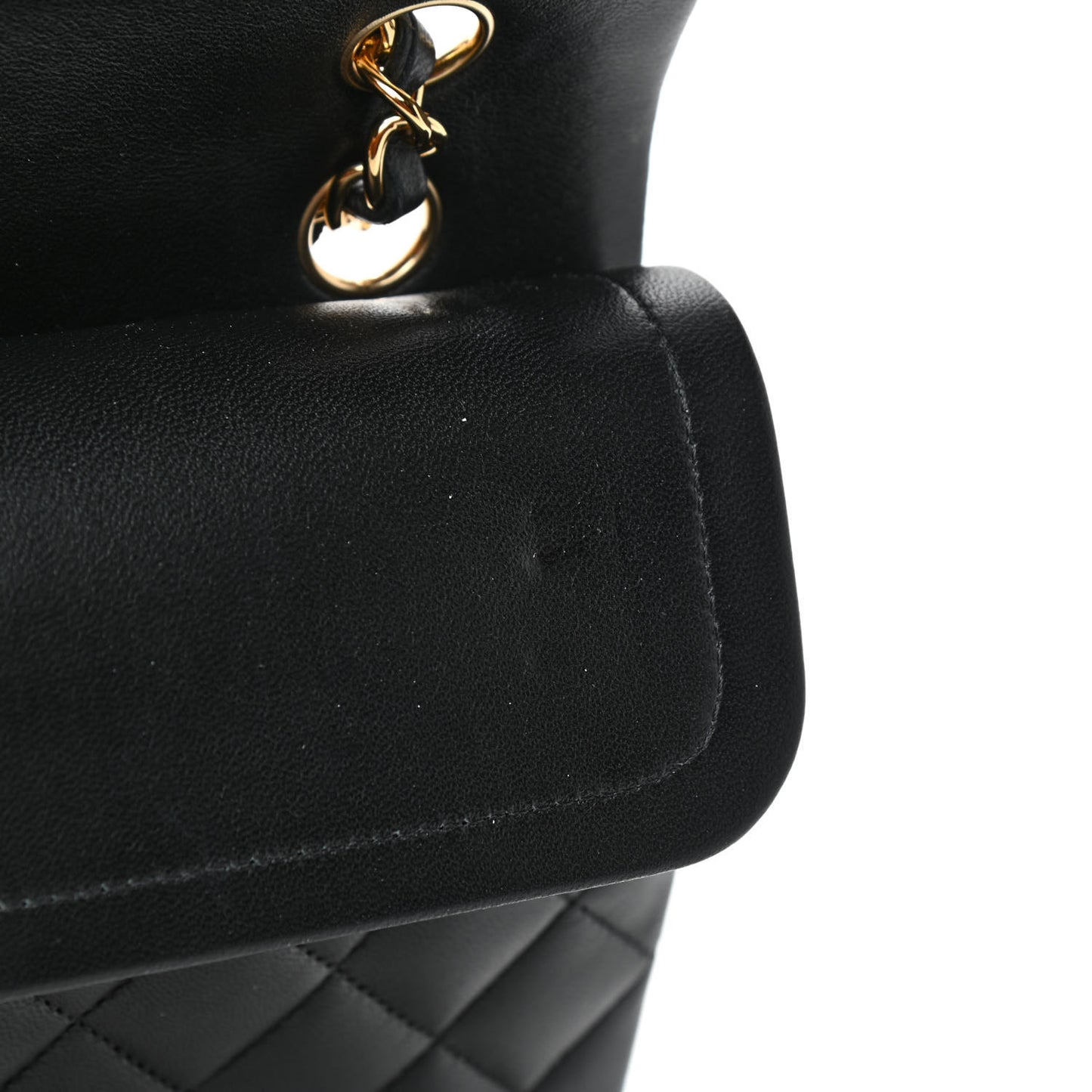 Lambskin Quilted Medium Double Flap Black