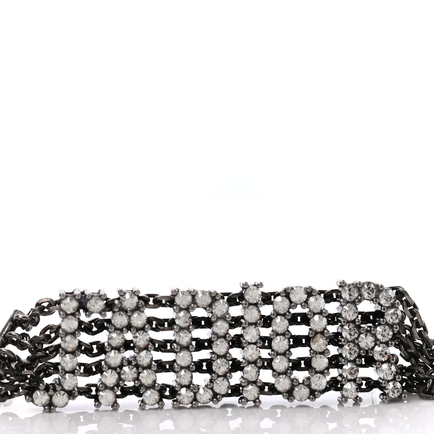 Christian Dior Crystal J'Adior Dangle Chain Earrings Silver 4 of 4