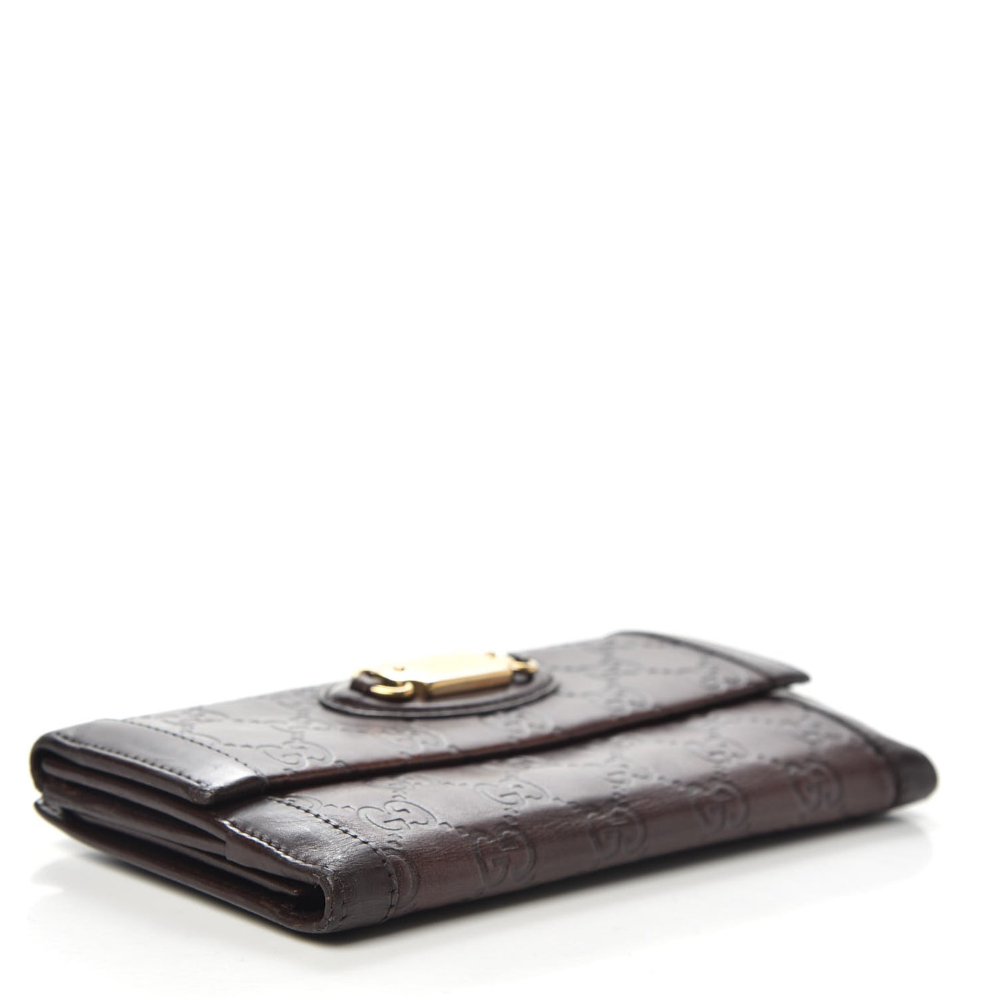 Guccissima Punch Continental Flap Wallet Brown