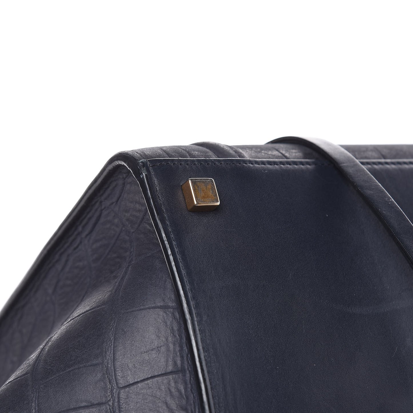 Crocodile Embossed Calfskin Medium Phantom Luggage Navy Blue
