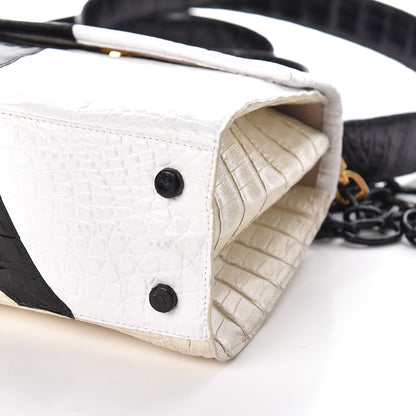Nancy Gonzalez Crocodile Small Lexi Patchwork Top Handle Bag Cream 11 of 11