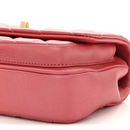 Chanel Metallic Calfskin Quilted Top Handle Flap Dark Pink 10 of 11
