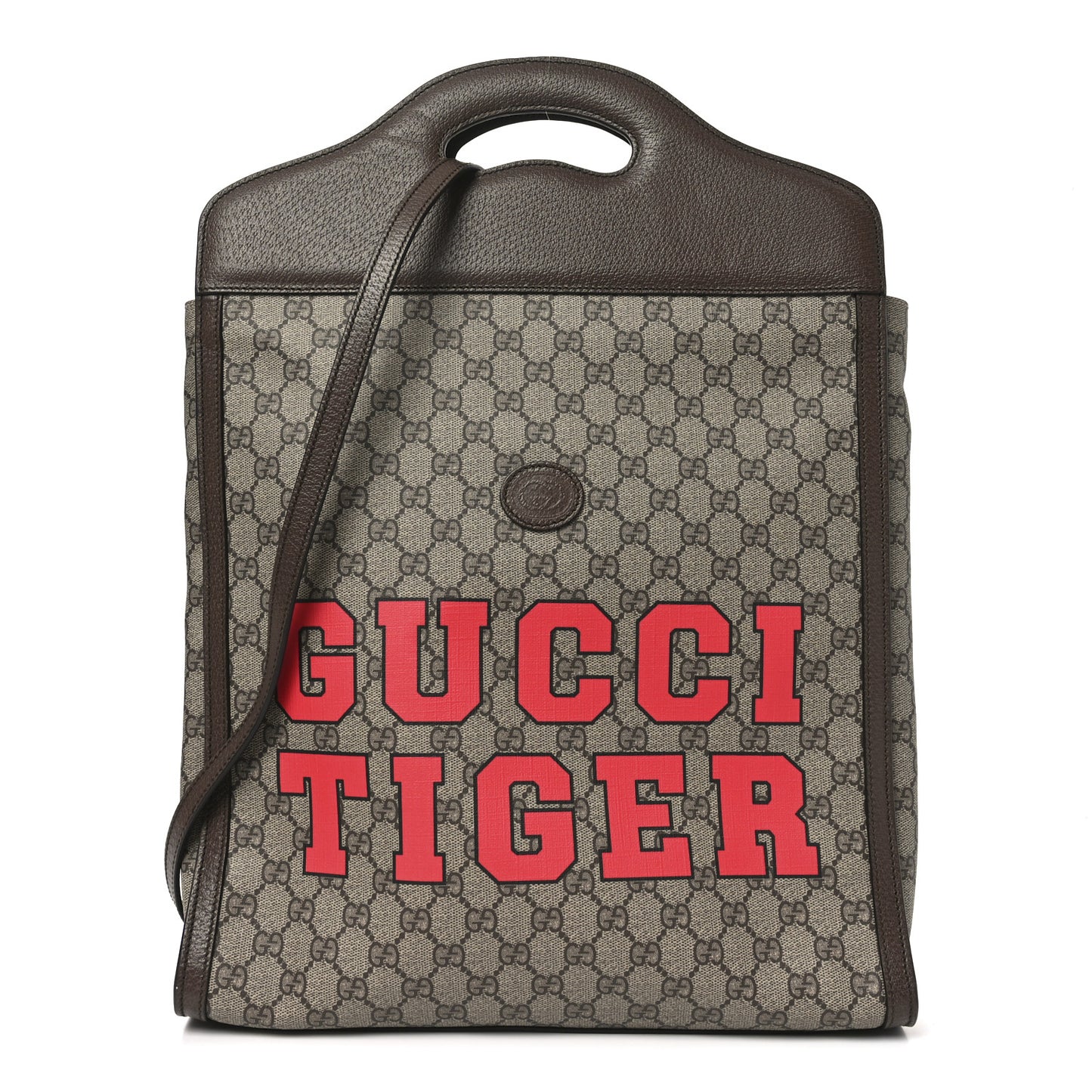 GG Supreme Monogram Textured Dollar Calfskin Web Gucci Tiger Slip Handle Tote Beige Ebony Live Red New Shamarock New Acero