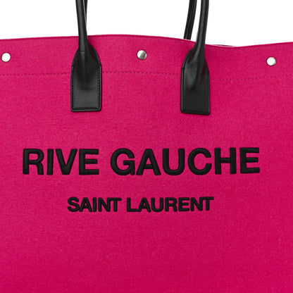 Saint Laurent Wool Rive Gauche Tote Fuchsia 8 of 12