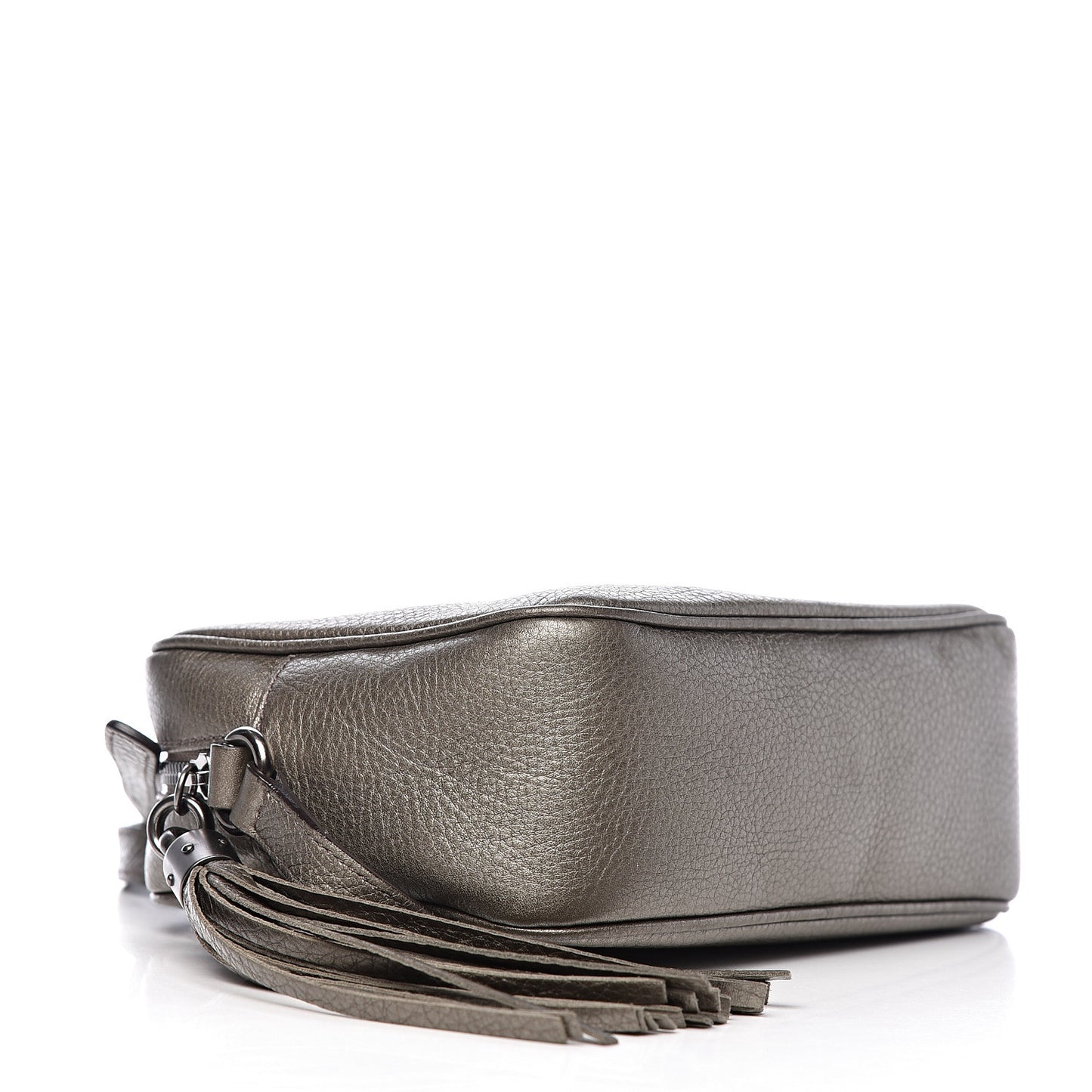 Metallic Pebbled Calfskin Small Soho Disco Bag Sasso