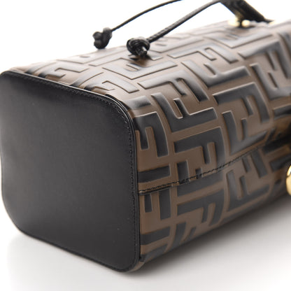 Fendi Vitello Liberty F is Fendi Bi-Color FF 1974 Embossed Mini Mon Tresor Bucket Bag Maya Black 11 of 16