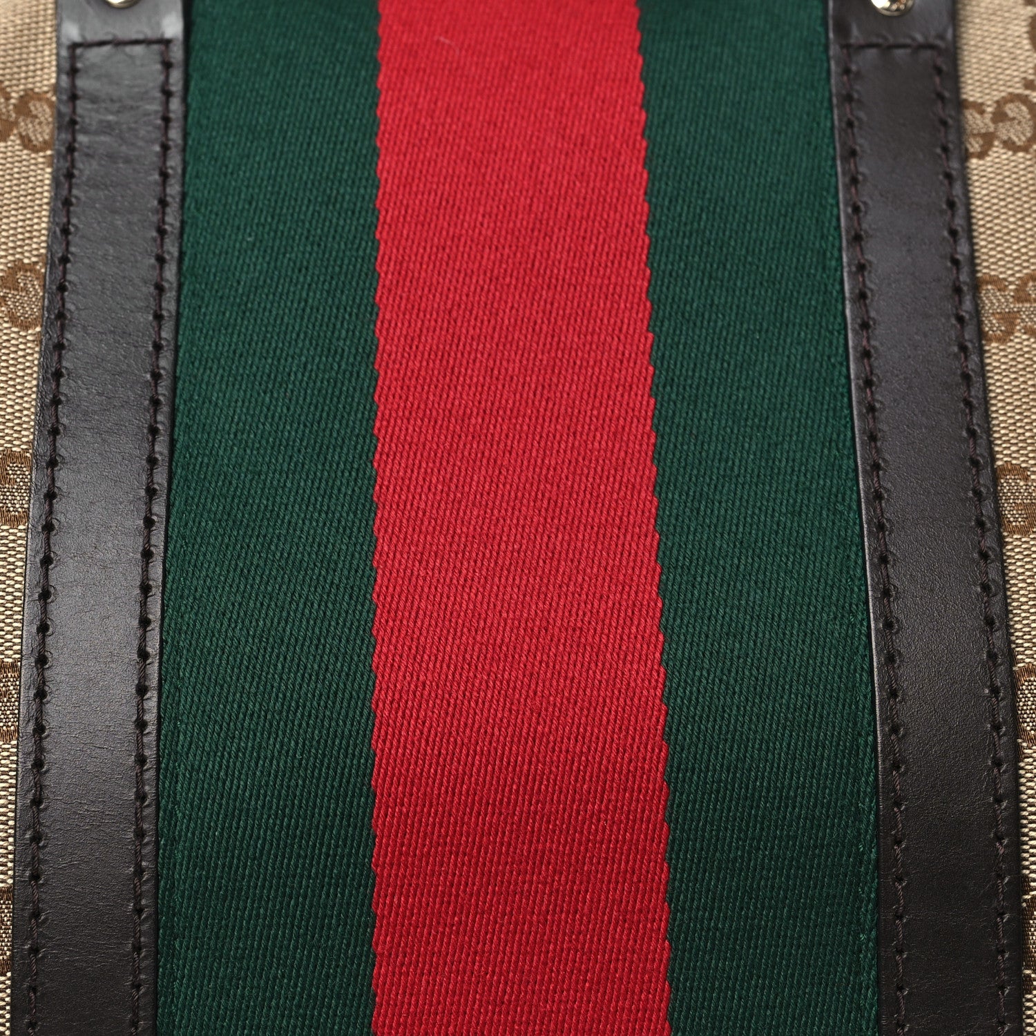 Gucci Monogram Vintage Web Medium Boston Dark Brown 8 of 11