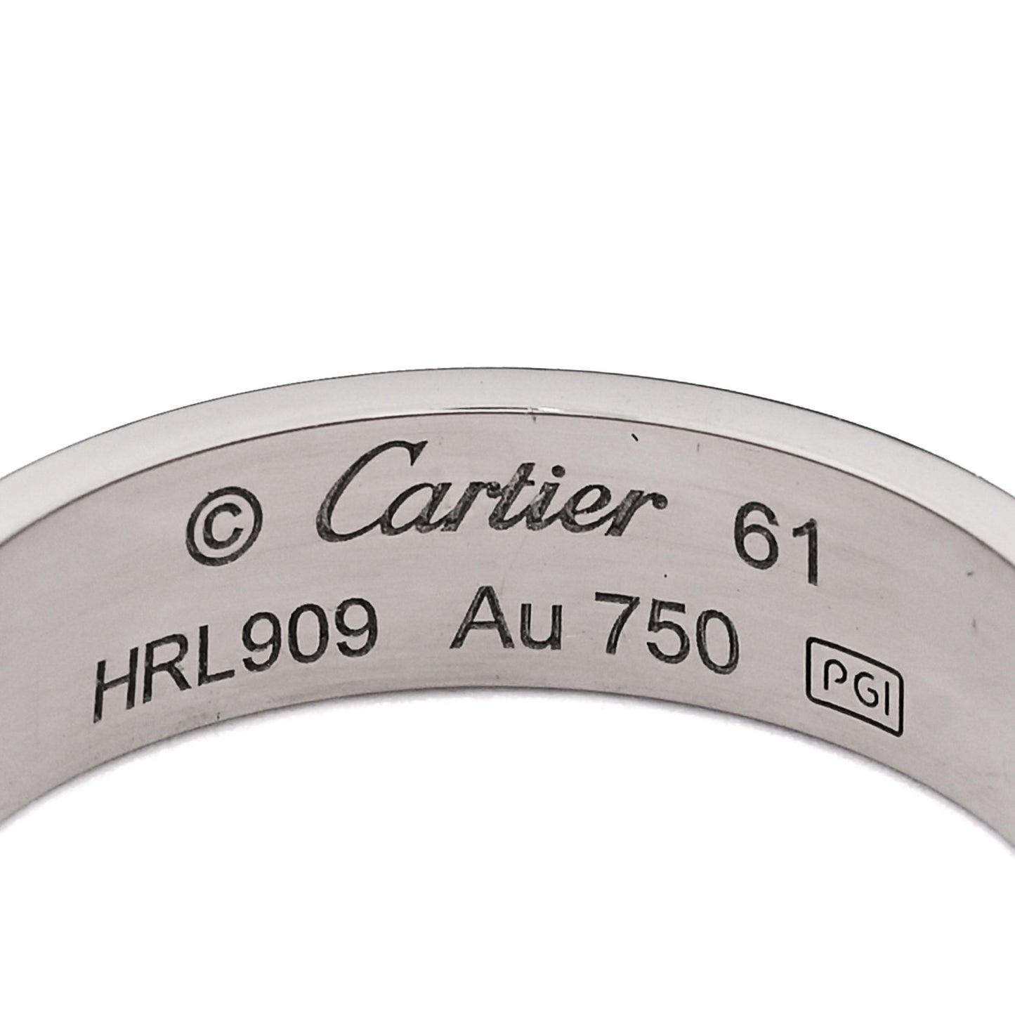 18K White Gold 5.5mm LOVE Ring 61 9.75