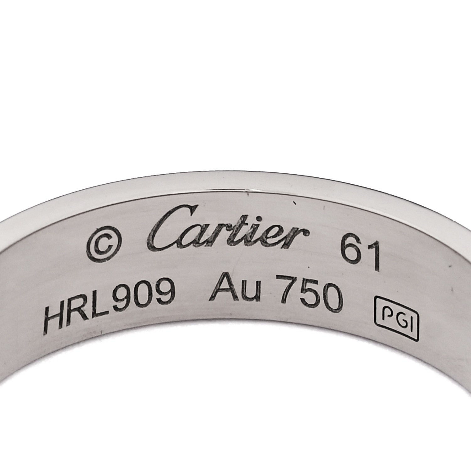 Cartier 18K White Gold 5.5mm LOVE Ring 61 9.75 4 of 5