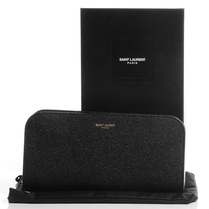 Saint Laurent Grain De Poudre Classic Zip Around Wallet Nero Black 5 of 10