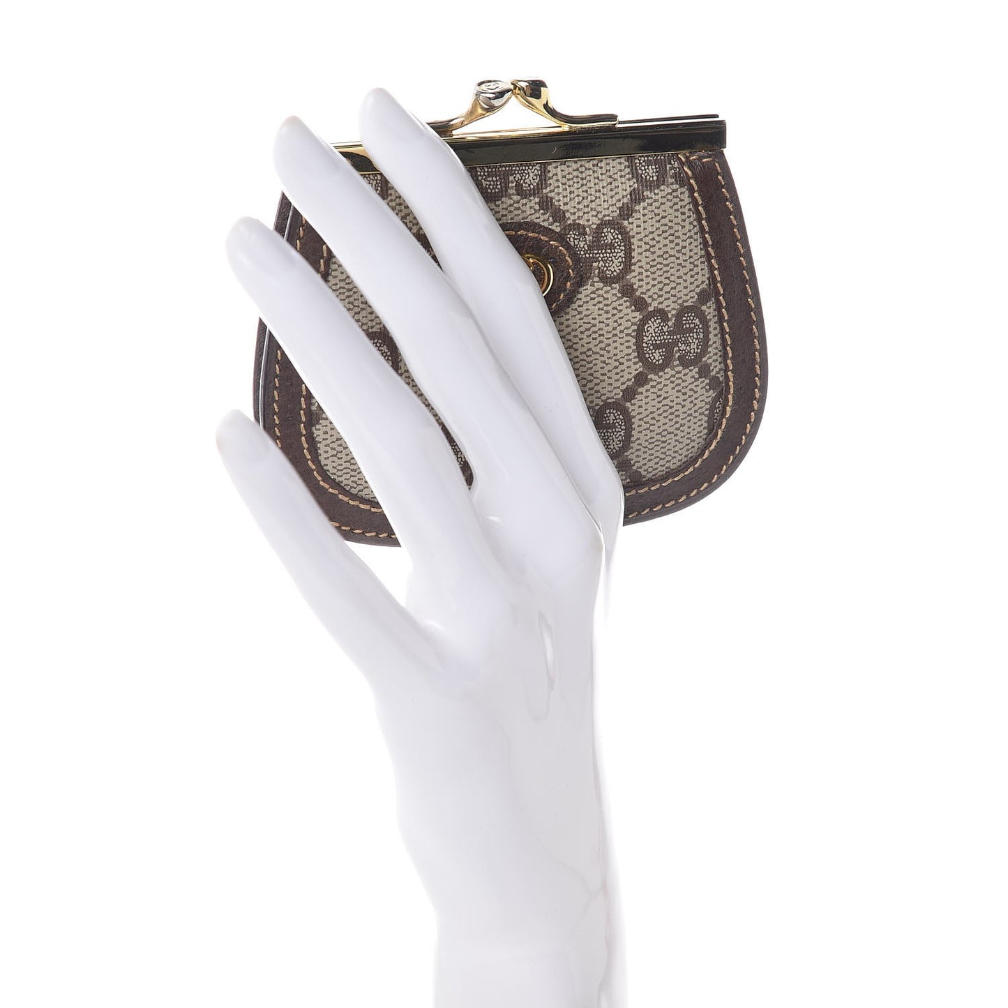 GG Supreme Monogram Coin Purse Brown