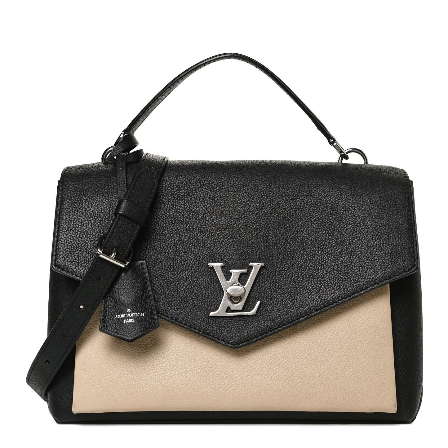 Soft Calfskin My Lockme Top Handle Vanille Black