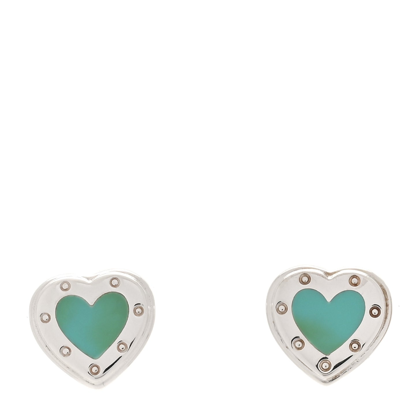 Sterling Silver Enamel Mini Return to Tiffany Love Heart Earrings Blue