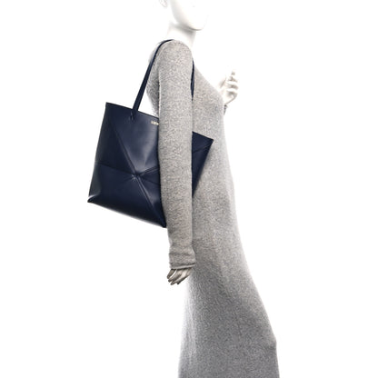 Loewe Shiny Calfskin XL Puzzle Fold Tote Abyss Blue 2 of 9