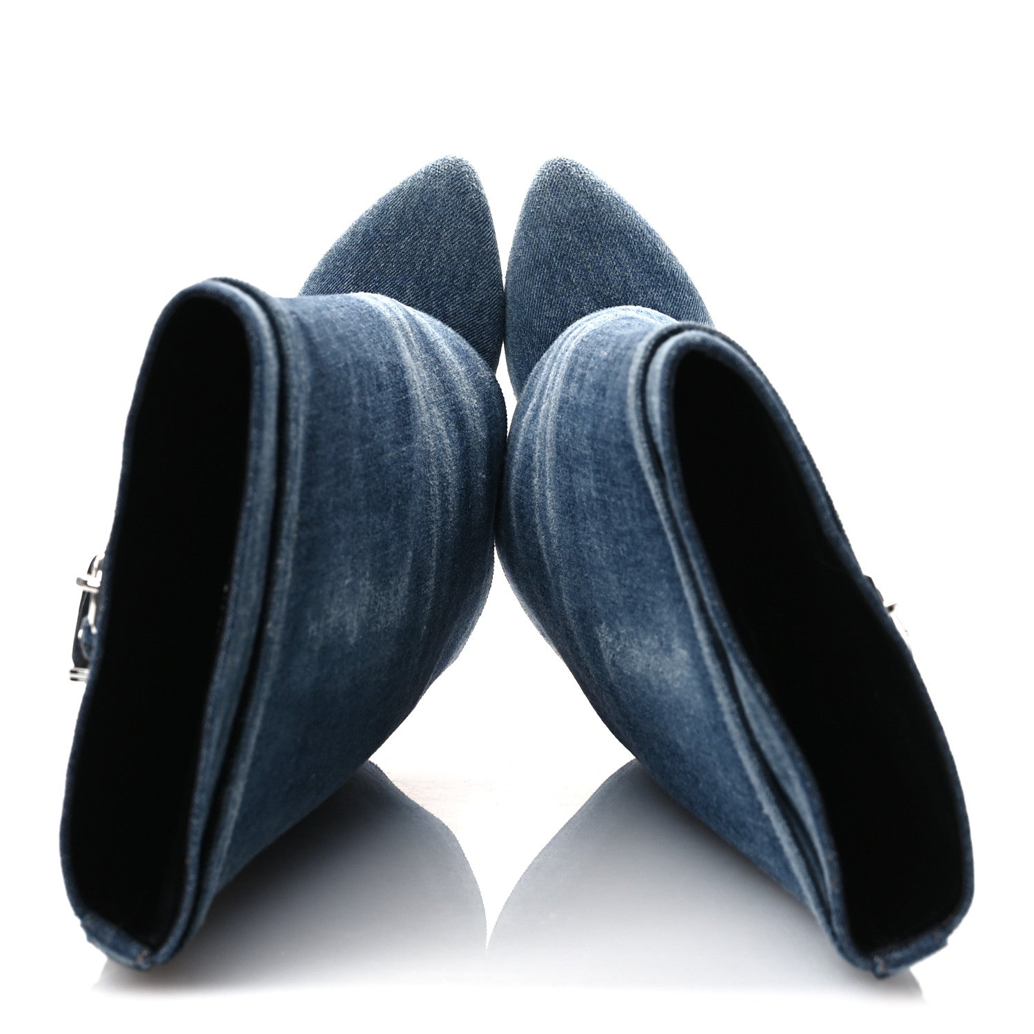 Givenchy Washed Denim Shark Lock Pant Boots 40 Blue 1770353