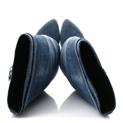 Givenchy Washed Denim Shark Lock Pant Boots 40 Blue 2 of 10