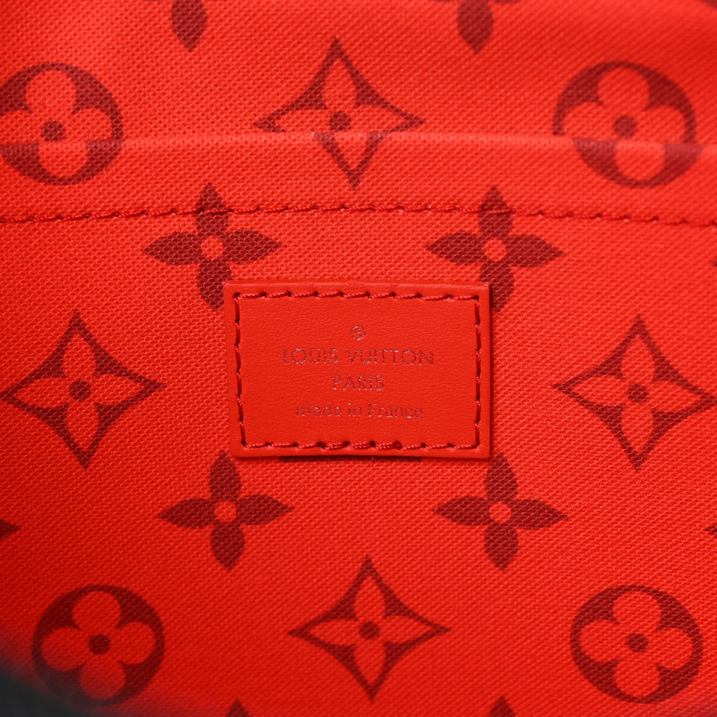 Monogram Pochette Voyage Souple Khaki Green Vermillion Red
