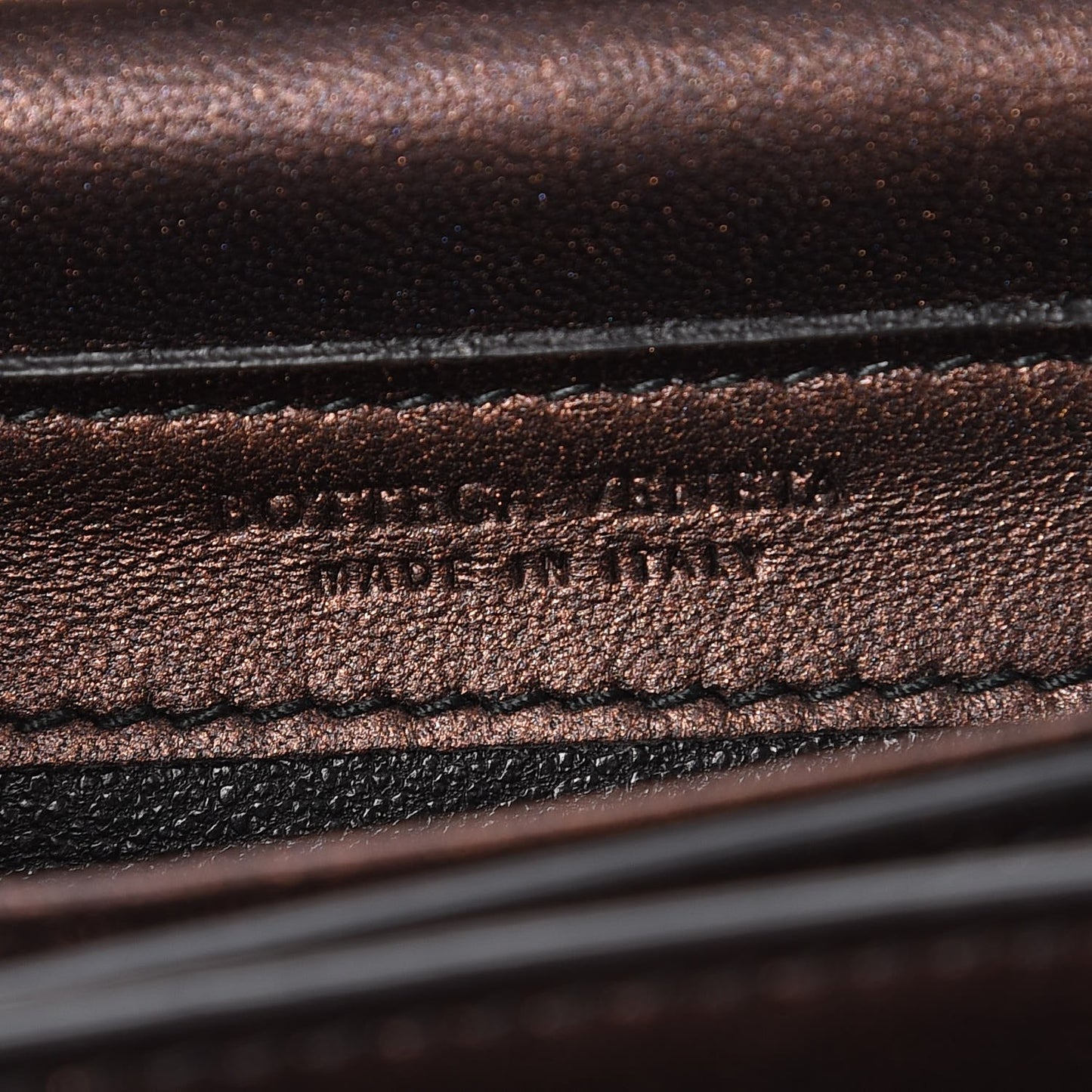 Metallic Nappa Intrecciato Continental Wallet on Chain Dark Copper