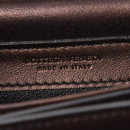 Bottega Veneta Metallic Nappa Intrecciato Continental Wallet on Chain Dark Copper 8 of 10