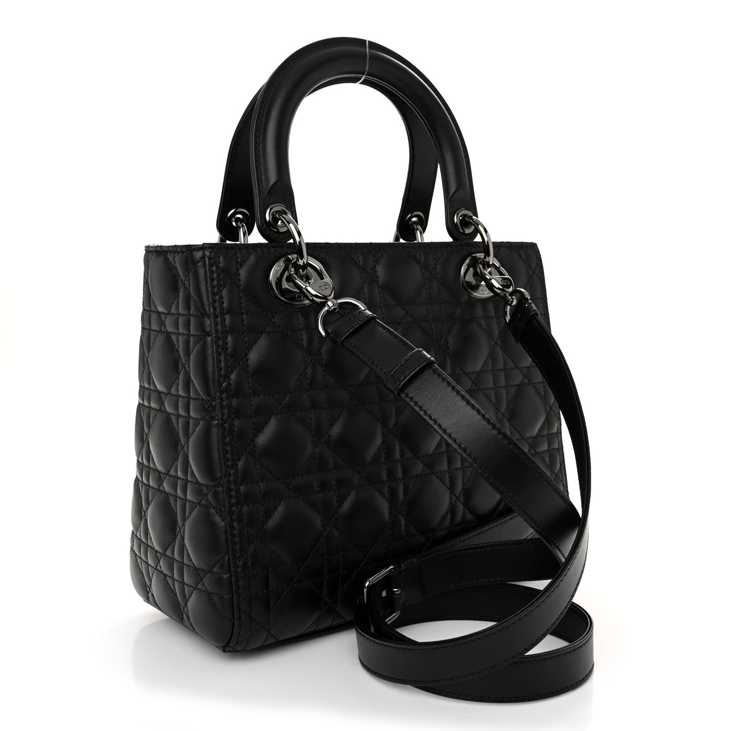 Lambskin Cannage Medium Lady Dior Black