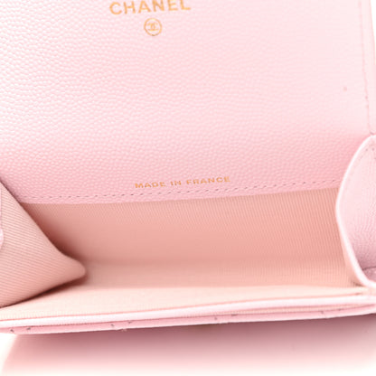 Chanel Caviar Quilted Flap Card Holder Wallet Light Pink 4 of 11