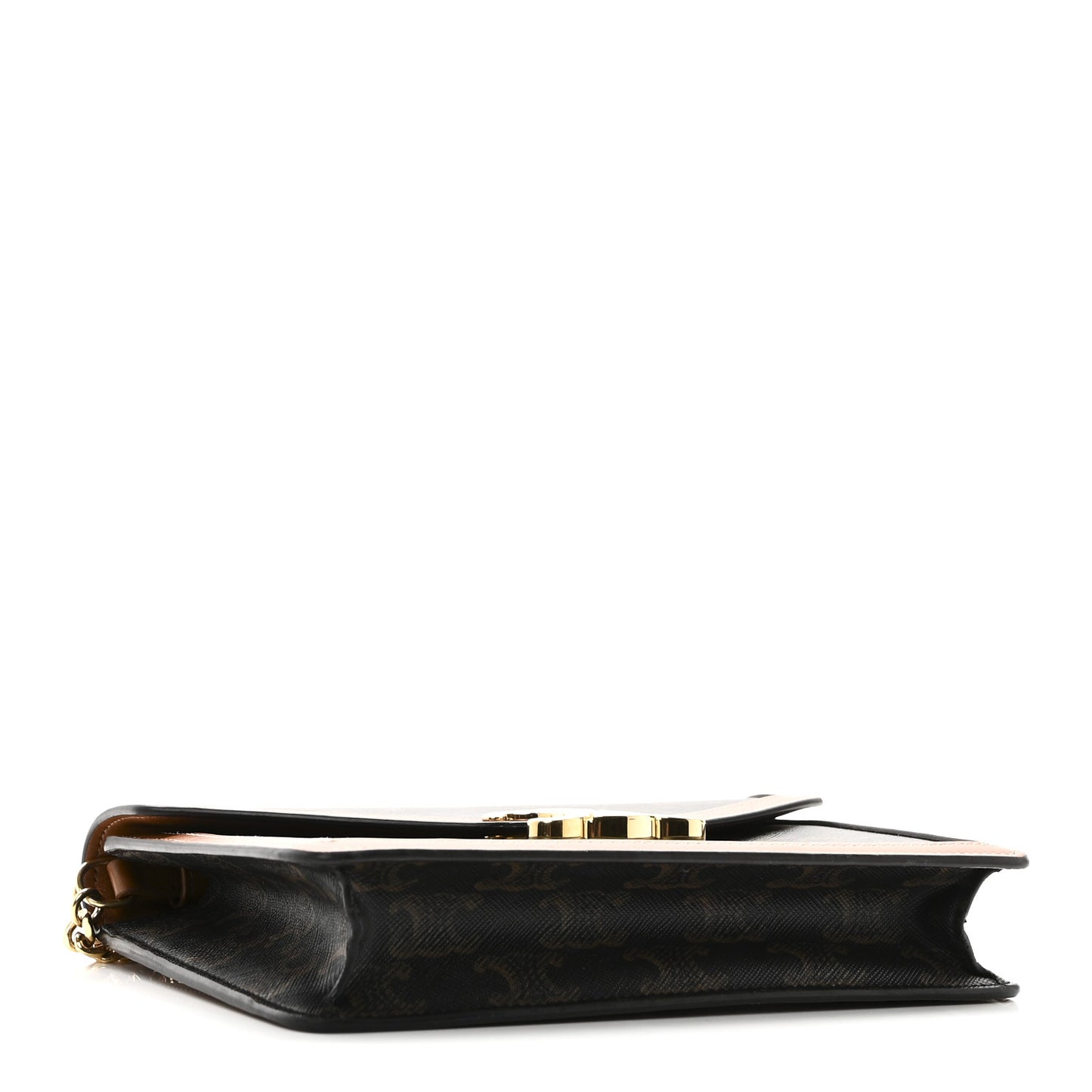 Triomphe Canvas Calfskin Margo Wallet on Chain Tan