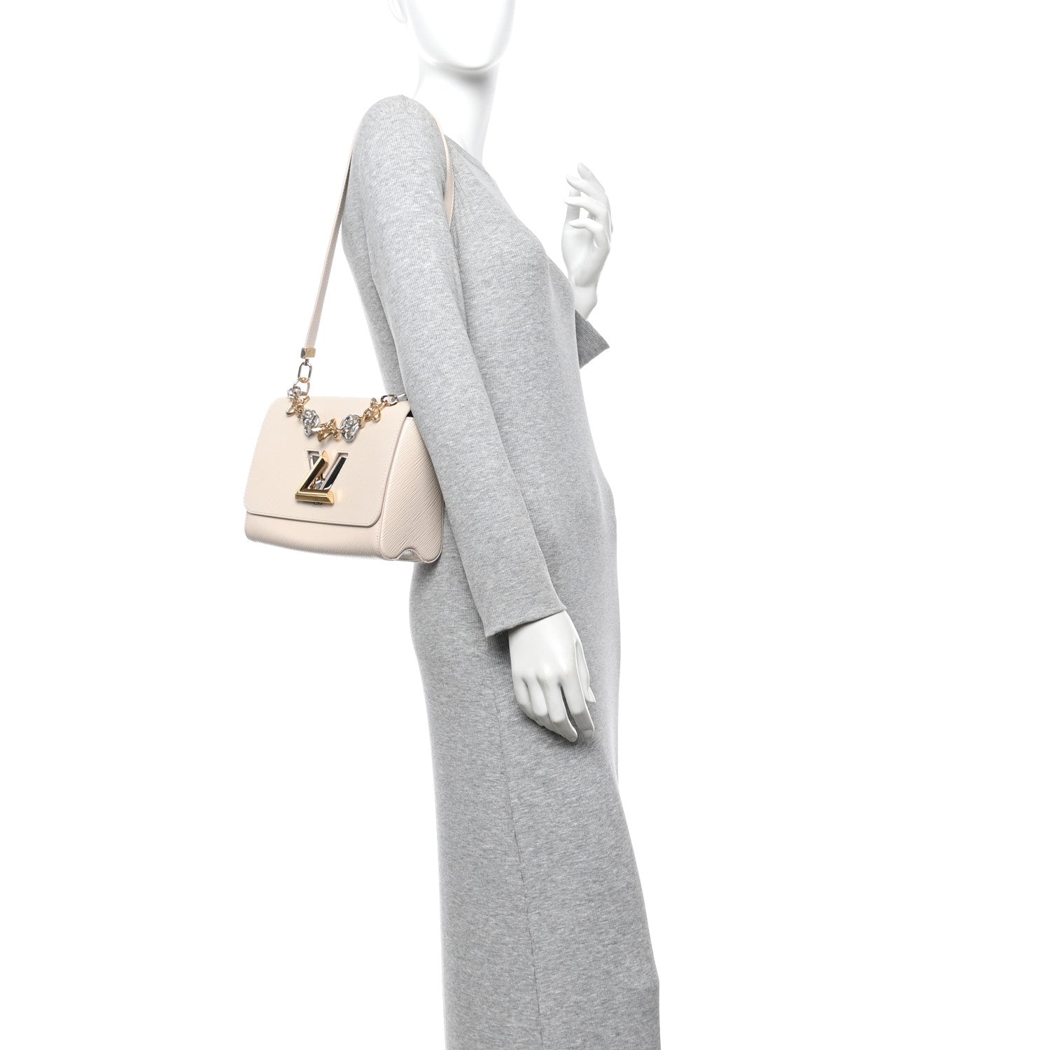 Louis Vuitton Epi Twist Flowers Chain Shoulder Bag MM Quartz