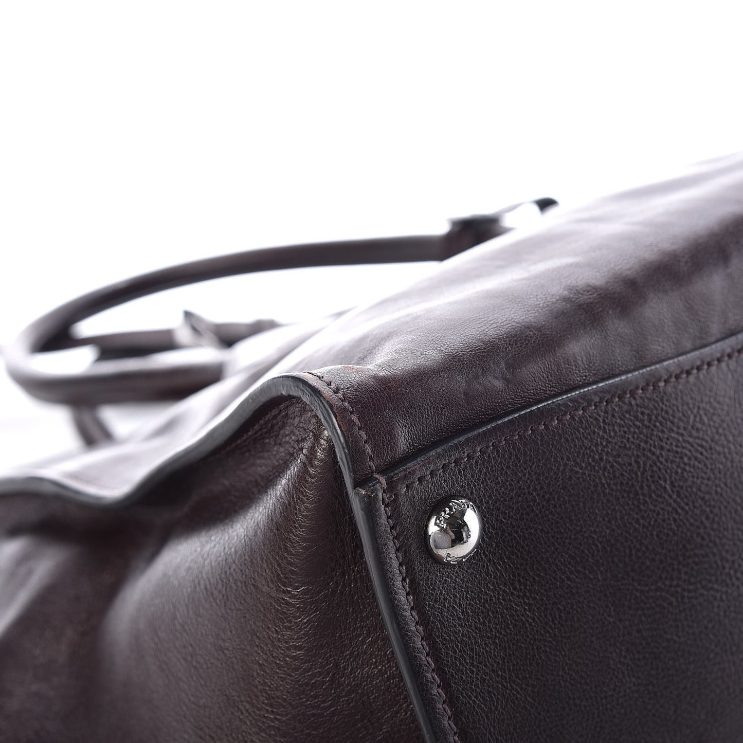 Glace Calfskin Twin Pocket Tote Moro