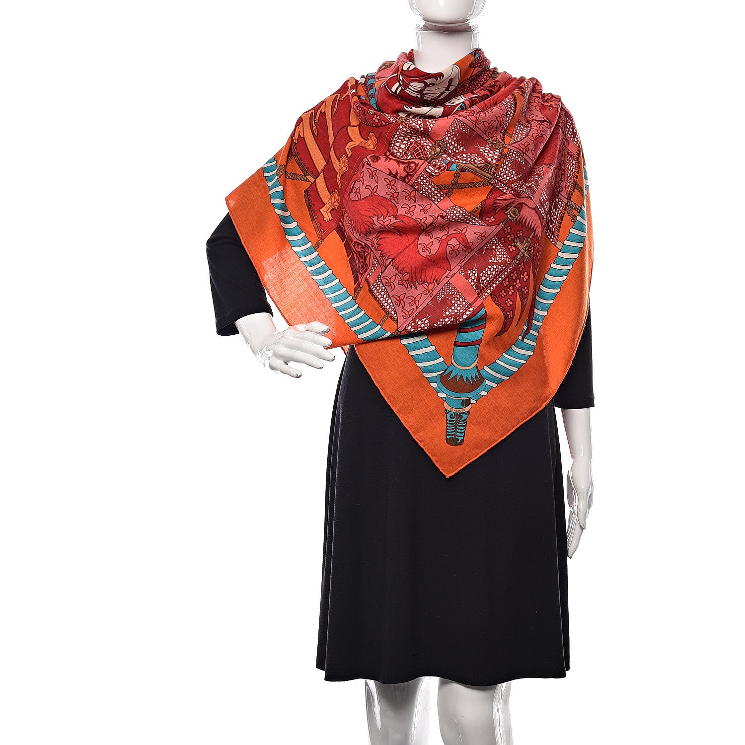 Hermes Cashmere Silk Etendards et Bannieres Shawl 140 2 of 7