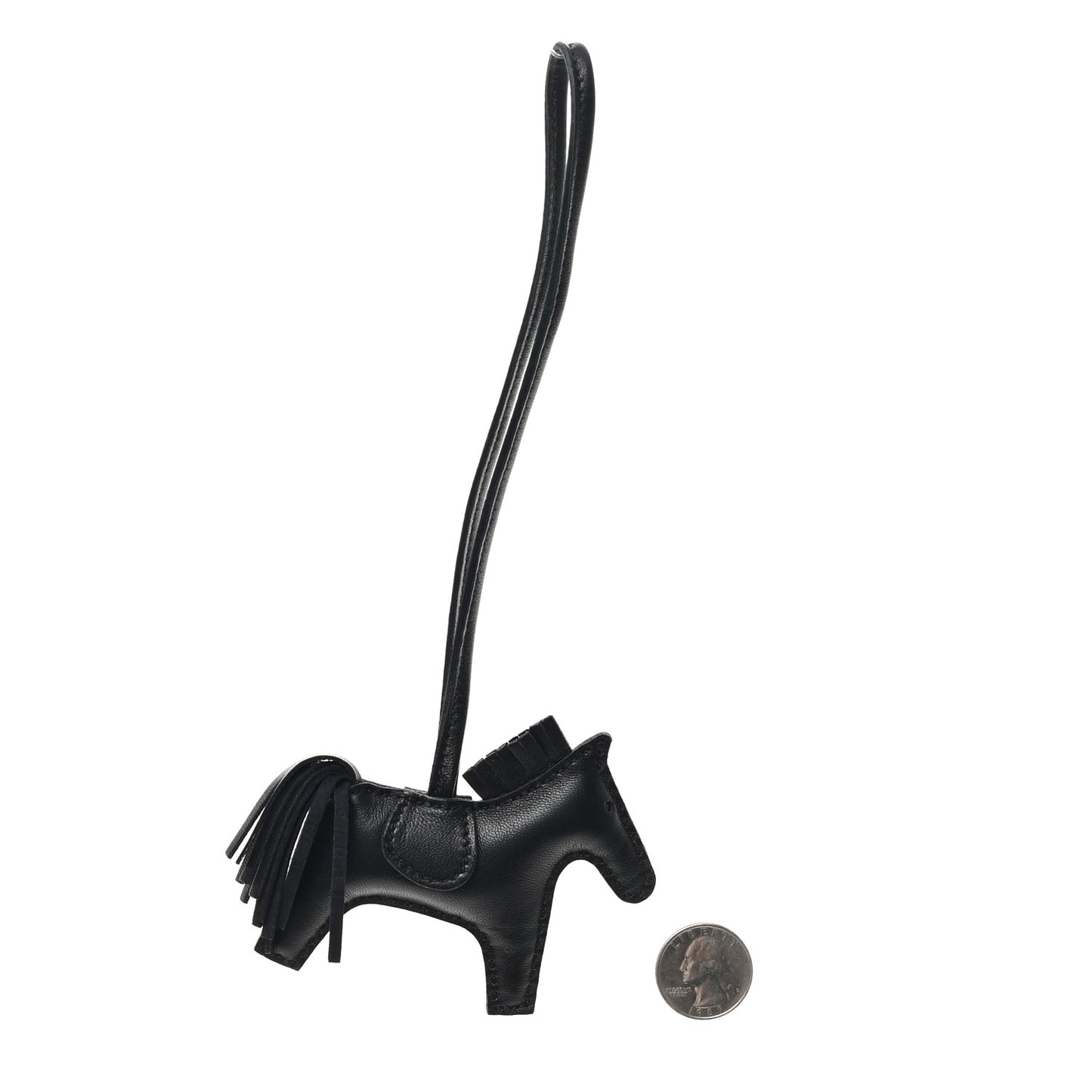 Milo Lambskin Grigri Rodeo Horse Bag Charm PM So Black