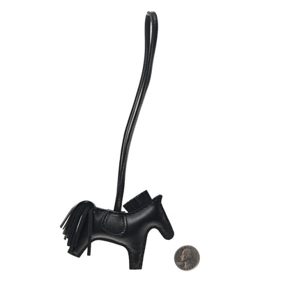Hermes Milo Lambskin Grigri Rodeo Horse Bag Charm PM So Black 2 of 4