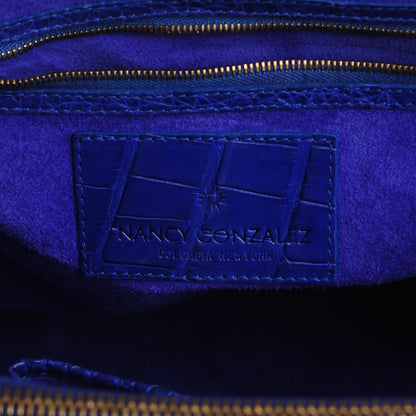 Nancy Gonzalez Crocodile Medium Zip Tote Cobalt 9 of 16